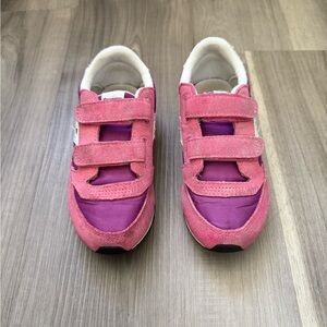 Kids Pink and Purple Saucony Velcro Sneakers